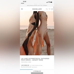 Shona Joy Asymmetrical Gathered Maxi Dress Desert Rose size 4 (worn once) 🩷